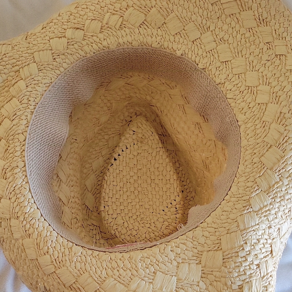 Straw Cowboy Hat with Red Accents - Picture 2 of 3